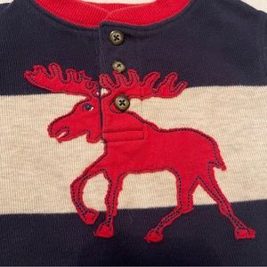 Genuine Kids OshKosh Infant Boys 18 months Moose Trees Heavy Knit Henley Button